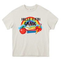 Cream back to school hello fifth grade 3200x2400 Heavy Core Tee - AdoDesignShop
