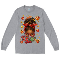 One Merry Mama Christmas Afro Messy Bun Long Sleeve Tee | Teevron