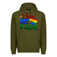 Army Green I love my dads Premium Hoodie - FaDigitalArtStudio
