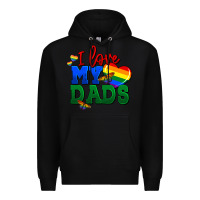 Black I love my dads Premium Hoodie - FaDigitalArtStudio