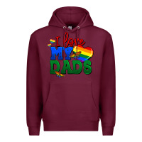 Burgundy I love my dads Premium Hoodie - FaDigitalArtStudio