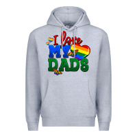 Heather Grey I love my dads Premium Hoodie - FaDigitalArtStudio