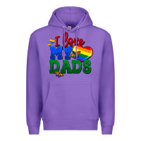 Purple I love my dads Premium Hoodie - FaDigitalArtStudio