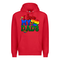 Red I love my dads Premium Hoodie - FaDigitalArtStudio