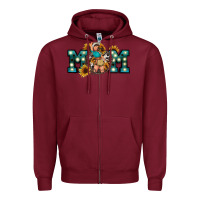 Burgundy Western Mom Mother's Day Zipper Hoodie - FaDigitalArtStudio
