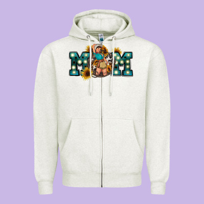 Western Mom Mother's Day Zipper Hoodie Designed By Fadigitalartstudio