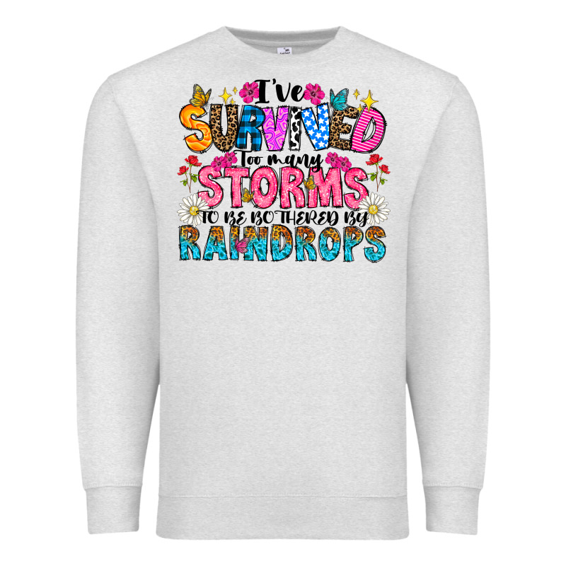 Ive Survived Too Many Storms To Be Thered By Raind Premium Sweatshirt by CowhideDigitalArt | Teevron