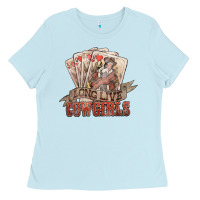 Baby Blue long live cowgirls cards Ladies Tee - NancyCooperArtShop