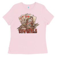 Bubblegum Pink long live cowgirls cards Ladies Tee - NancyCooperArtShop