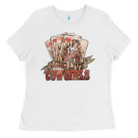 White long live cowgirls cards Ladies Tee - NancyCooperArtShop