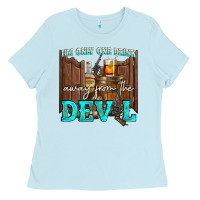 Baby Blue im only one drink Ladies Tee - NancyCooperArtShop