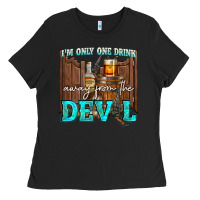 Black im only one drink Ladies Tee - NancyCooperArtShop