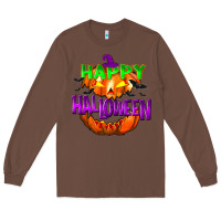 Chestnut Happy Halloween Long Sleeve Tee - NancyCooperArtShop