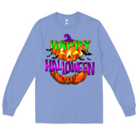 Colony Blue Happy Halloween Long Sleeve Tee - NancyCooperArtShop