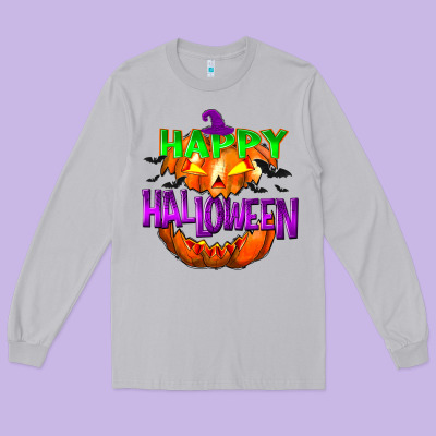 Happy Halloween Long Sleeve Tee Designed By Nancycooperartshop