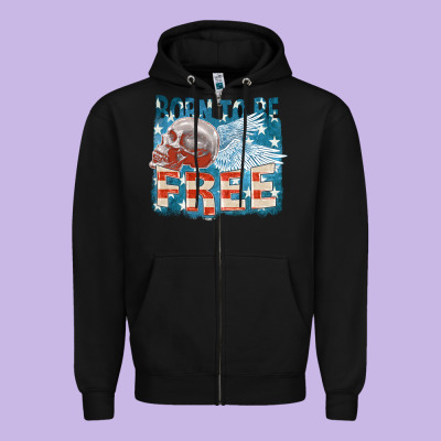 Born To Be Free Zipper Hoodie Designed By Fadigitalartstudio