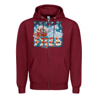 Burgundy Born to be free Zipper Hoodie - FaDigitalArtStudio