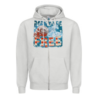 Dove Grey Born to be free Zipper Hoodie - FaDigitalArtStudio