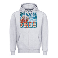 Heather Grey Born to be free Zipper Hoodie - FaDigitalArtStudio