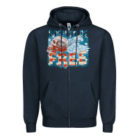 Navy Born to be free Zipper Hoodie - FaDigitalArtStudio