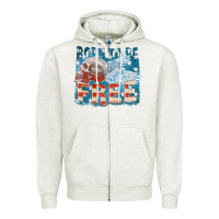 Oatmeal Heather Born to be free Zipper Hoodie - FaDigitalArtStudio