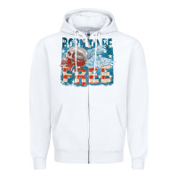 White Born to be free Zipper Hoodie - FaDigitalArtStudio