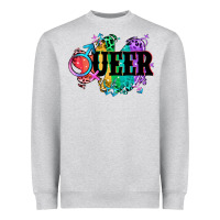 Heather Grey Queer Heavyweight Sweatshirt - CowGirlArtShop