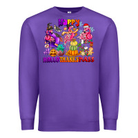 Purple Happy Hallo Thanks Mas Premium Sweatshirt - CowhideDigitalArt