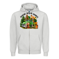 Dove Grey St. Patricks Day hanging with my gnomies Zipper Hoodie - FaDigitalArtStudio