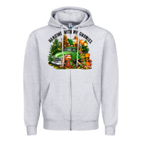 Heather Grey St. Patricks Day hanging with my gnomies Zipper Hoodie - FaDigitalArtStudio