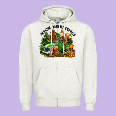 St. Patricks Day Hanging With My Gnomies Zipper Hoodie Designed By Fadigitalartstudio
