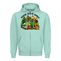 Seafoam St. Patricks Day hanging with my gnomies Zipper Hoodie - FaDigitalArtStudio