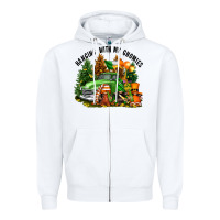 White St. Patricks Day hanging with my gnomies Zipper Hoodie - FaDigitalArtStudio