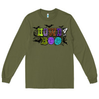 Army Green Halloween howdy boo Long Sleeve Tee - NancyCooperArtShop