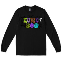 Black Halloween howdy boo Long Sleeve Tee - NancyCooperArtShop