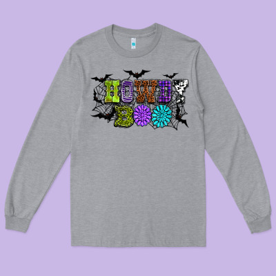 Halloween Howdy Boo Long Sleeve Tee Designed By Nancycooperartshop