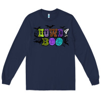 Navy Halloween howdy boo Long Sleeve Tee - NancyCooperArtShop
