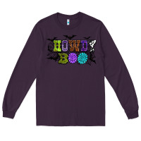Plum Halloween howdy boo Long Sleeve Tee - NancyCooperArtShop