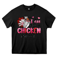 Black i see you chicken out Heavy Core Tee - MaliasSmallBusiness