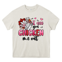 Cream i see you chicken out Heavy Core Tee - MaliasSmallBusiness