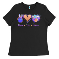 Black Peace Love Dental Ladies Tee - Jasminsmagicworld
