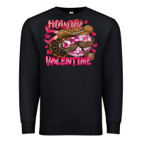 Black Howdy Valentine Premium Sweatshirt - CowhideDigitalArt