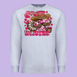 Howdy Valentine Premium Sweatshirt Designed By Cowhidedigitalart