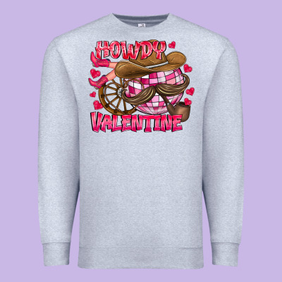 Howdy Valentine Premium Sweatshirt Designed By Cowhidedigitalart