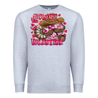 Heather Grey Howdy Valentine Premium Sweatshirt - CowhideDigitalArt