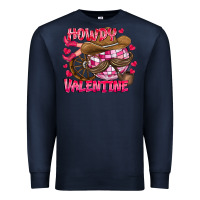 Navy Howdy Valentine Premium Sweatshirt - CowhideDigitalArt