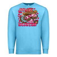 Ocean Blue Howdy Valentine Premium Sweatshirt - CowhideDigitalArt