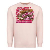 Pale Pink Howdy Valentine Premium Sweatshirt - CowhideDigitalArt