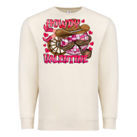 Sandshell Howdy Valentine Premium Sweatshirt - CowhideDigitalArt