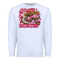 White Howdy Valentine Premium Sweatshirt - CowhideDigitalArt